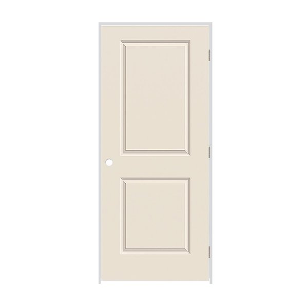 Codel Doors 26" x 80" x 1-3/8" Primed 2-Panel Carrera Molded Hollow Core 6-9/16" LH Prehung Door w/Stn Nckl Hngs 2268MHCCARLH156916